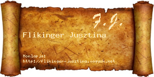 Flikinger Jusztina névjegykártya