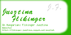 jusztina flikinger business card